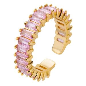 18k gold plated Pink Crystal Ring